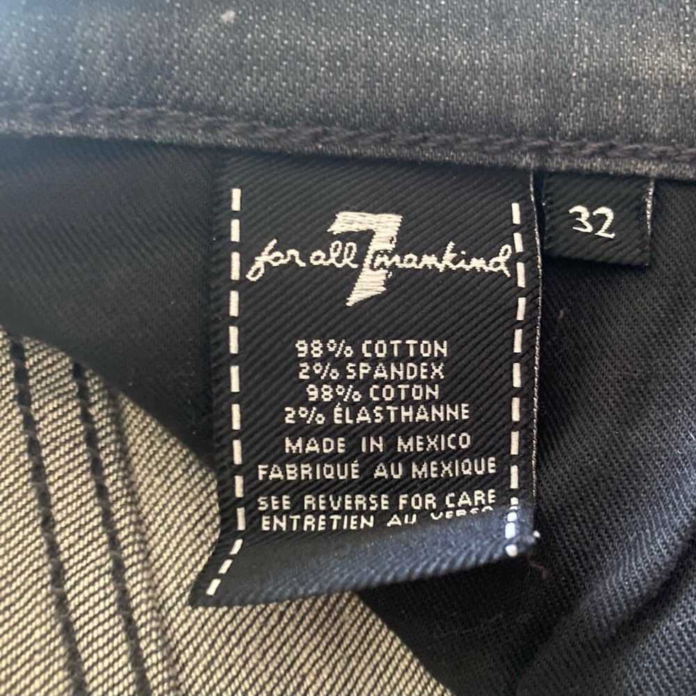 7 For All Mankind Gray Distressed Slim Jeans - Picture 12 of 13
